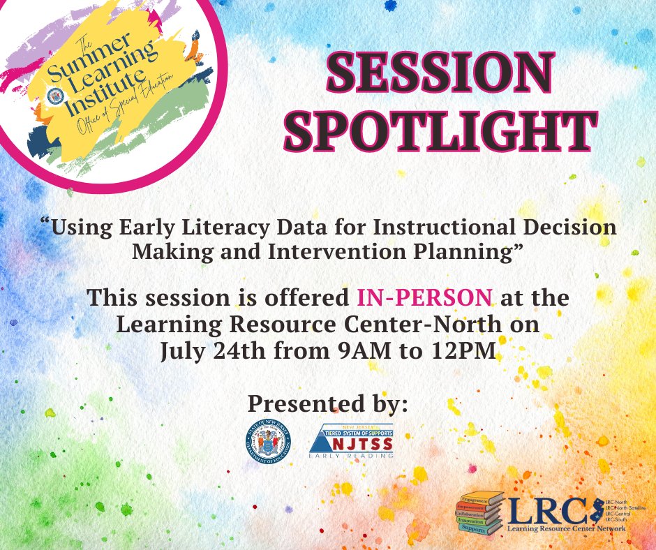 NewJerseyDOE's tweet photo. Join the @NewJerseyDOE on July 24th for the Summer Learning Institute 2024: Using Early Literacy Data for Instructional Decision Making & Intervention Planning. Register now: https://t.co/GzxDOehLWu #ProgressthroughPartnership https://t.co/L0uBBnGj3M