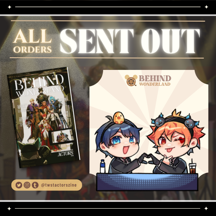 All orders have officially been sent!

If you haven't received a delivery confirmation email or tracking number (if added on) in your inbox or spam folder, just contact us for help!

Next on our timeline will be leftover sales in September! More details TBA closer to the date ✨