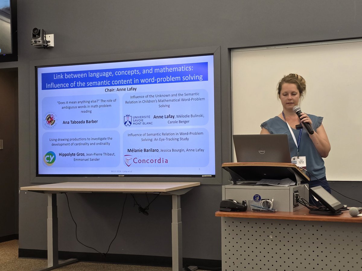 Had a blast at the "Language, concepts, &amp; mathematics" symposium chaired by @anne_lafay at <a href="/mathcogsociety/">MCLS</a>! We discussed several avenues to study the role of semantics in word problem solving, from eye tracking to drawing analysis. Exciting to see the latest works in the field!