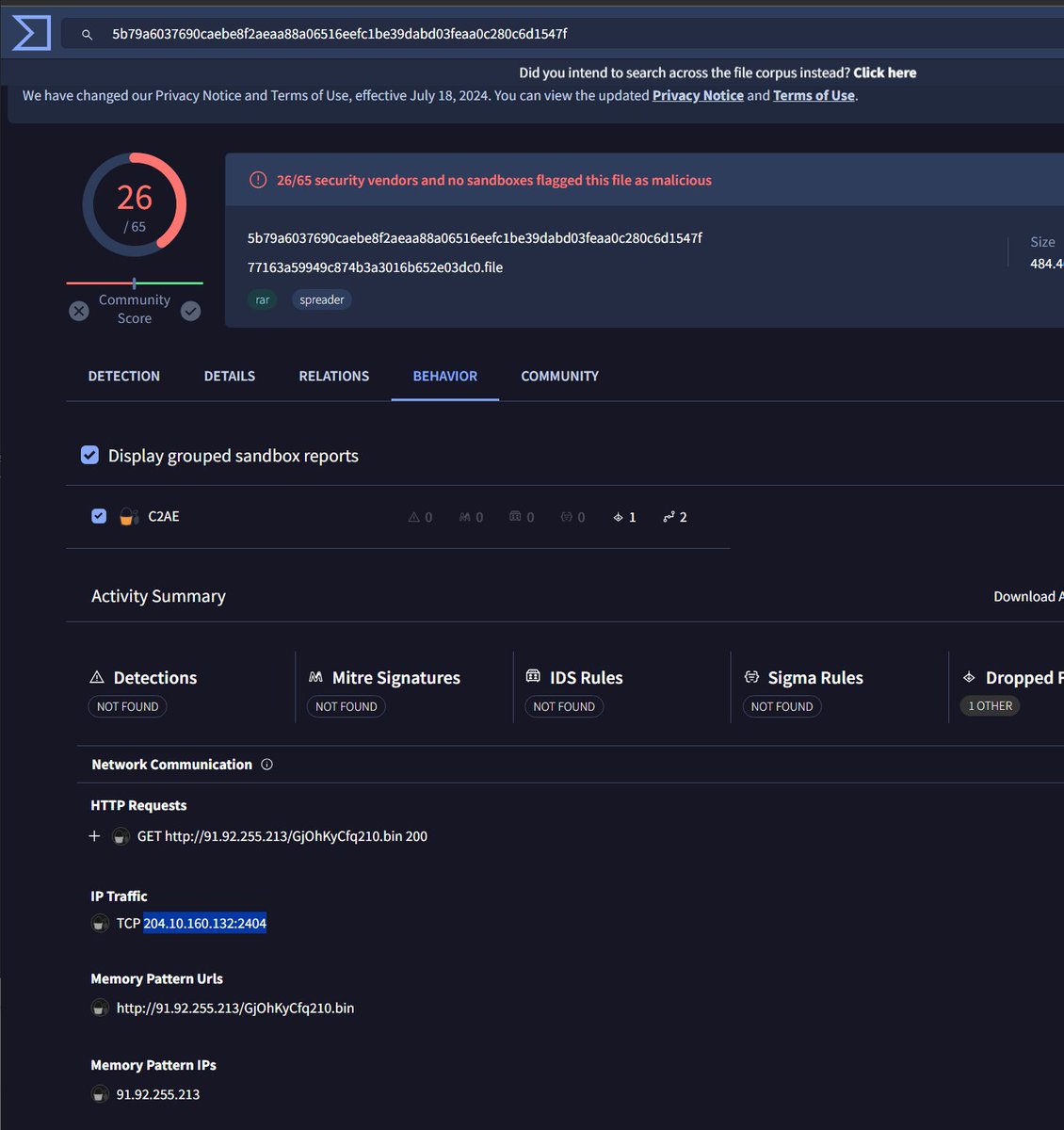 banthisguy9349's tweet image. #guloader #jarm for c2&apos;s found by the looks of it

The following sample showed network traffic going 

virustotal.com/gui/file/5b79a… with #guloader in memory pattern. and the ip traffic going to 204.10.160.132:2404

The following query reveals 196 potential c2&apos;s
search.censys.io/search?q=servi…