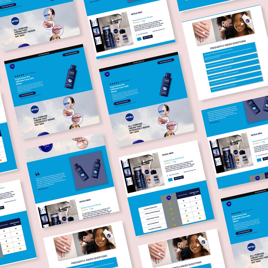 Frontend_Prince's tweet photo. A new Figma design on a Nivea product. taking note of the landing page guideline for the conversion of the product.

#linkedlin #design #uxui #figma #webdesign #marketing #agency #shopify https://t.co/X5BA1GsWr5