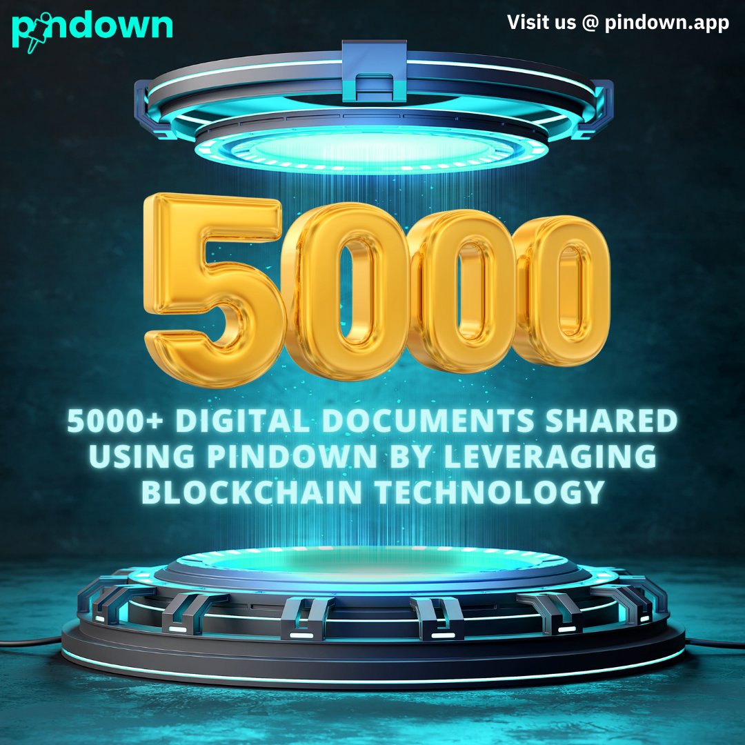 🚀 Exciting news! Pindown has issued over 5000+ documents on blockchain! 📄✨ Tamper-proof and secure digital badges and certificates are our priority. Thank you for your trust and support! 🙌 #Blockchain #Pindown #Milestone #Tech #Security