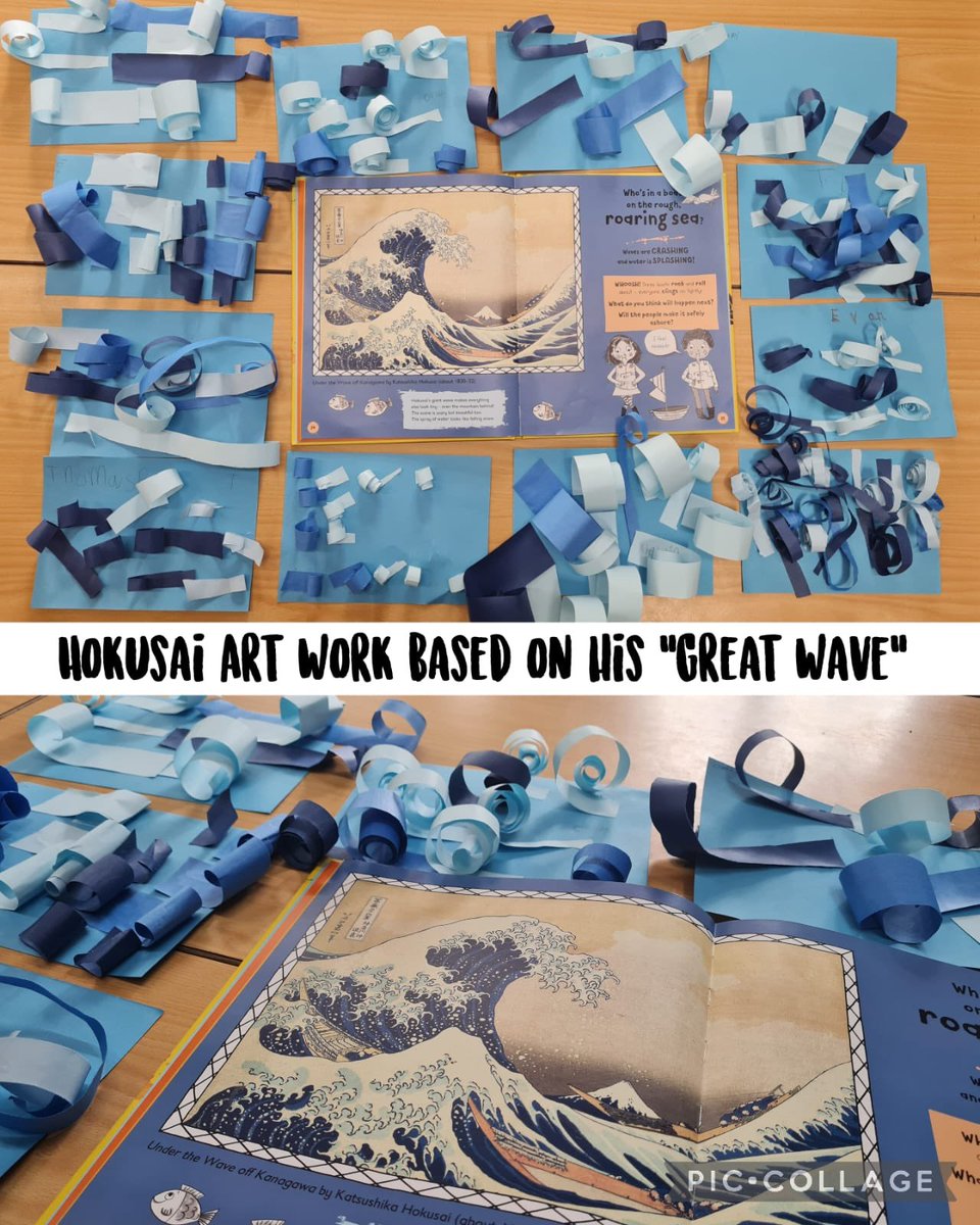 Artwork from our reception and year 1 children based on Hokusai’s ‘Great Wave’. #everyonesanartist
#creativity