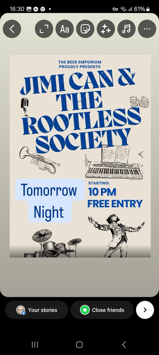 This Friday Night 🎺🎸🎹🎤

Free entry, all welcome 🎼