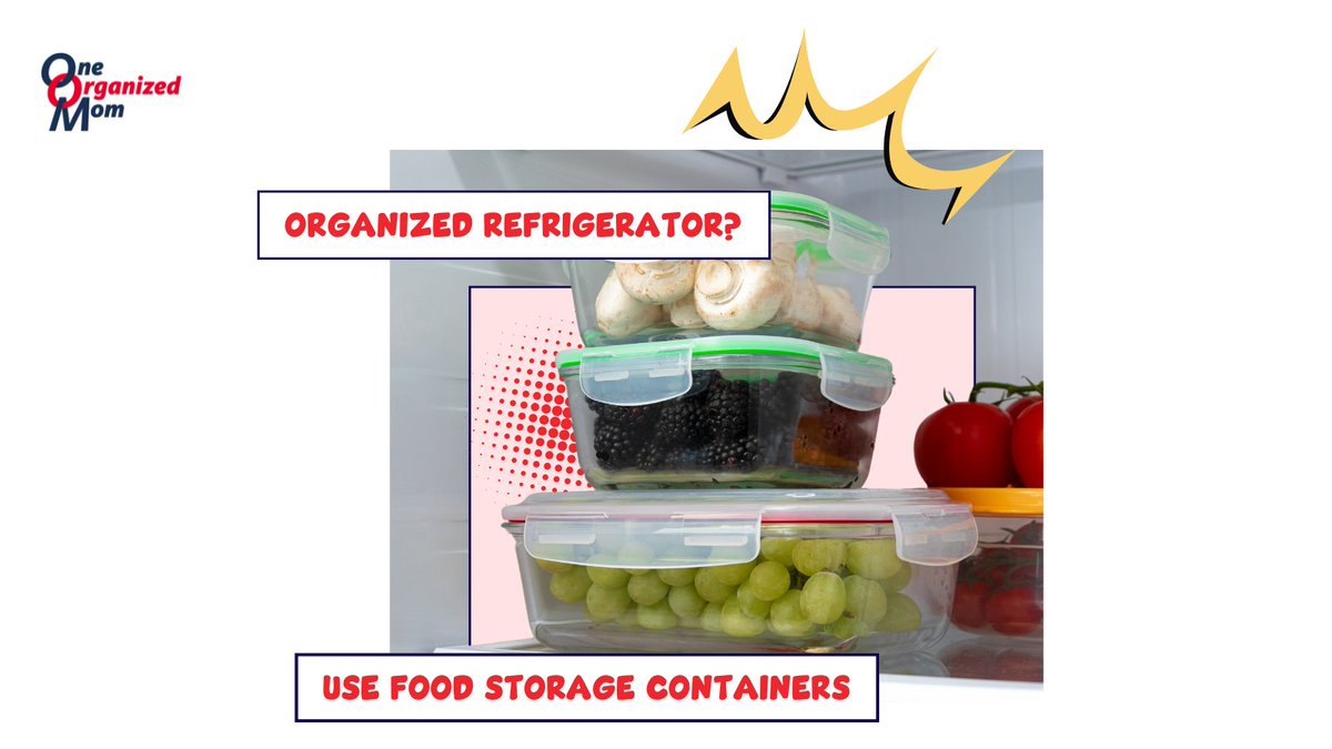 oneorganizedmom's tweet image. Use food storage containers that are roughly the same size or stackable. This will give you a ton more space. You can label each container so that you know what’s in it at a glance.

bit.ly/3Q9qT1n

#foodstorage #foodstoragecontainers #fridgestorage #stackablestorage