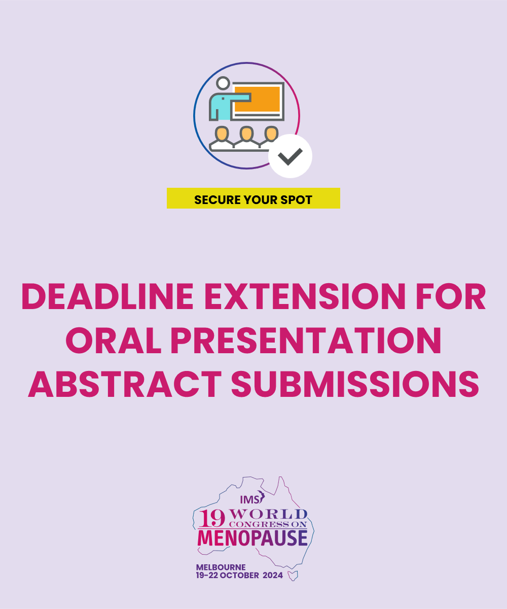 #IMS2024 We are pleased to announce that the deadline for submitting abstracts for Oral Presentations at the upcoming IMS Congress has been extended. 
📆The new deadline is July 8.
For submission guidelines and to upload your abstract, click below
imsmelbourne2024.com/abstracts/
