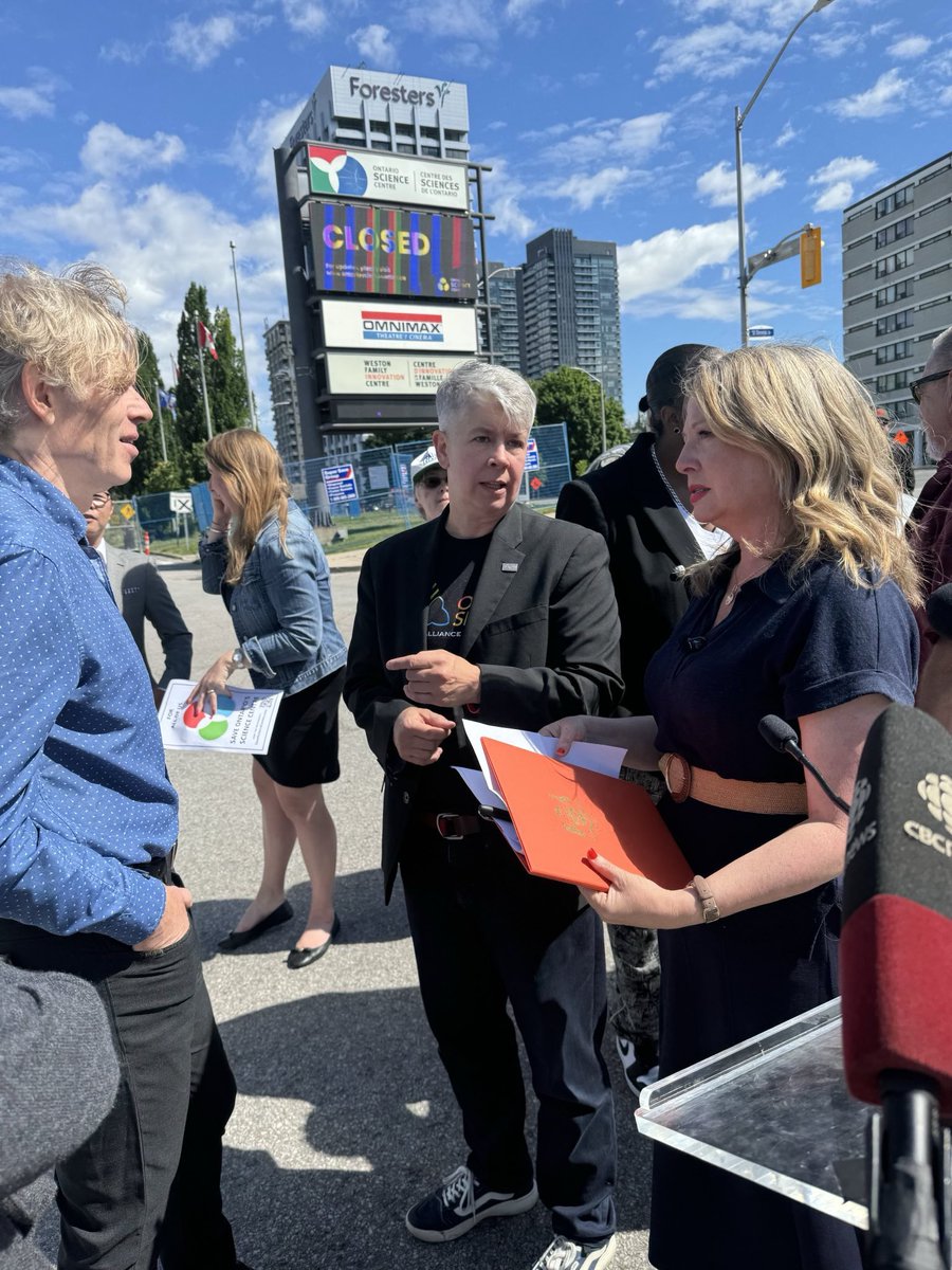 weRopseu's tweet photo. Strong support from the community, labour, benefactors, and the official opposition to keep the iconic Ontario Science Center open and in place - everyone except the Ford Government sees the value of this facility and the work done here. #SaveTheOntarioScienceCenter #onpoli https://t.co/HpMyqN6AT1