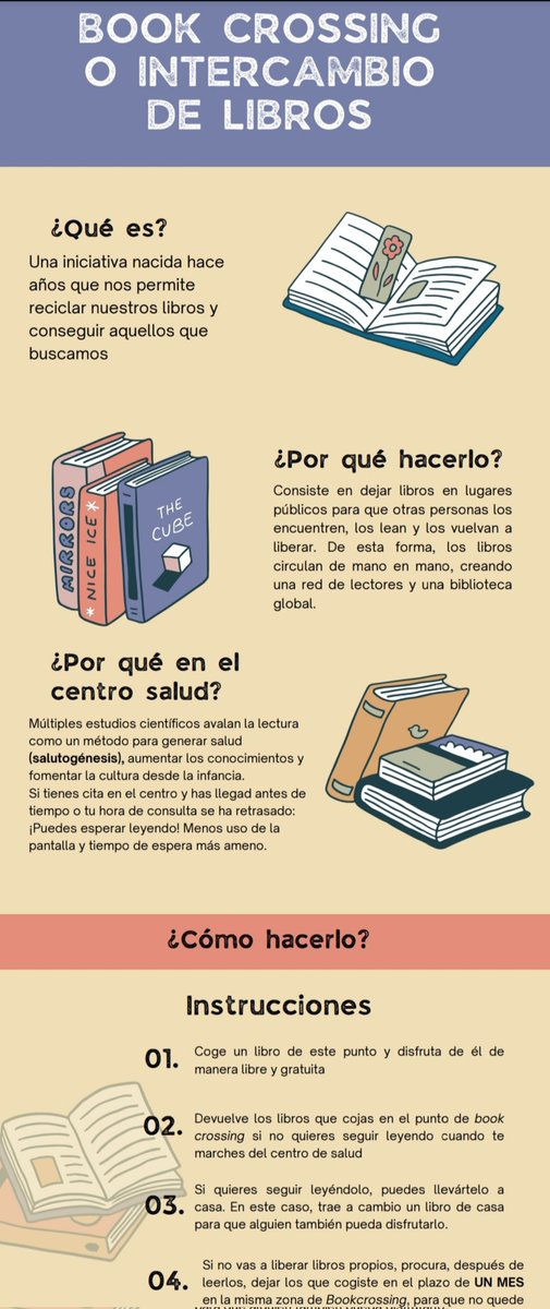 📚⚠️ Inauguramos Rincón "Book Crossing" (intercambio de libros) en CS DAROCA ⚠️📚 con el objetivo de usar la lectura como método interactivo para las salas de espera del centro de salud, fomentar la lectura desde los espacios de salud y generar red y salud desde la lectura.
