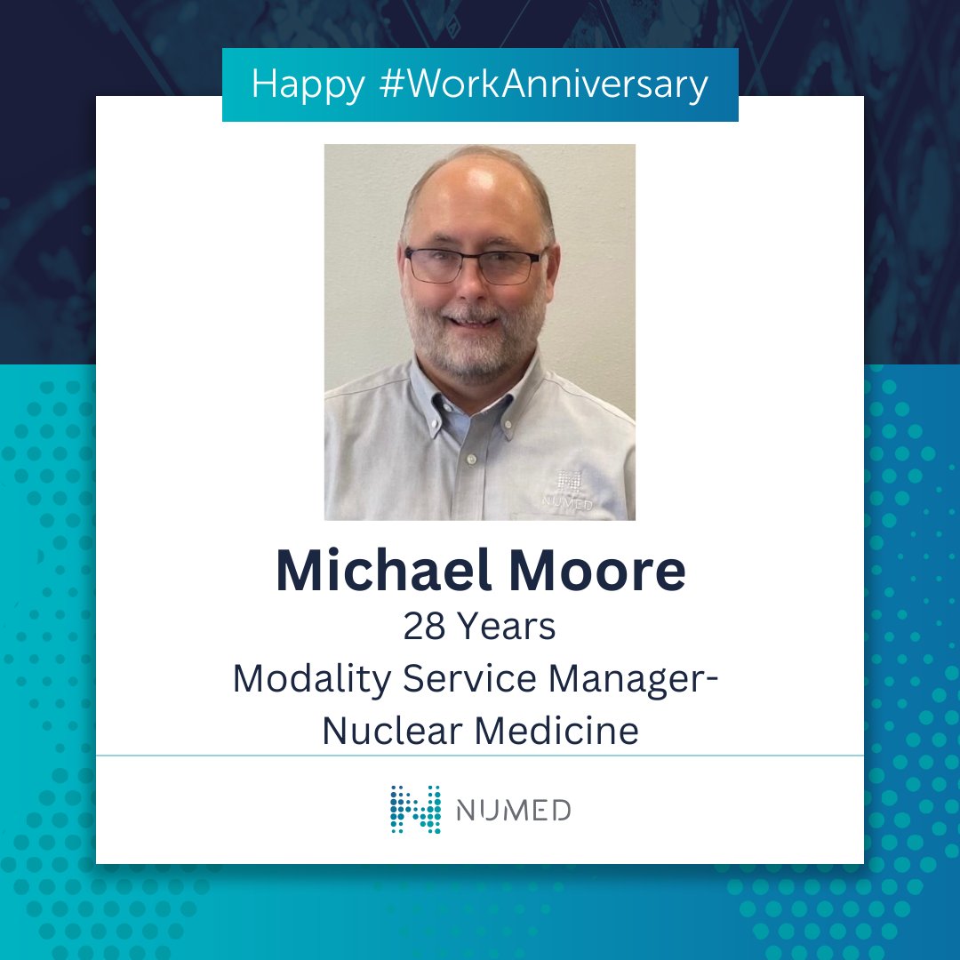 NumedInc's tweet photo. Our Modality Service Manager, Michael, is being recognized for a #workanniversary today. Congratulations on 28 years! https://t.co/yWja2IlyaO