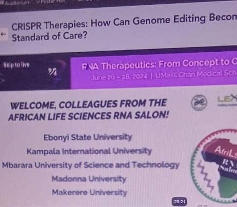 afrilScrna's tweet photo. Thanks to @zamore_lab @RTI_UMassChan for supporting the African Life Science RNA Salon participation in #RNATx2024
@KehindeRoss @RNASociety @lexogen @Agupeterchined1 https://t.co/JHR7SN7C6N