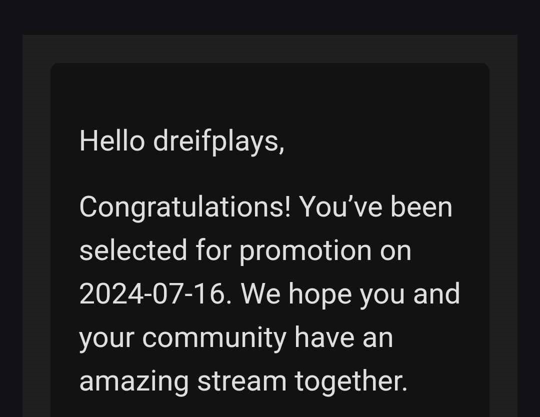 I can't believe this is actually happening !!! 
Getting selected to be promoted on the front page on <a href="/Twitch/">Twitch</a>  is something I never thought it was gonna happen !!!
Thank you so much, AND THANK YOU to everyone who always been there for me on streams, you all ARE the GOATS.

Hope to