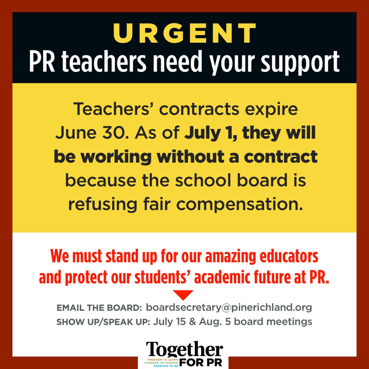TogetherforPR's tweet photo. Pine-Richland School District is one of the more financially stable districts in Allegheny County, thanks to smart investments by previous school boards. PR can afford to pay our teaching staff what they are worth; we CANNOT afford not to. https://t.co/nScbRU2qLb