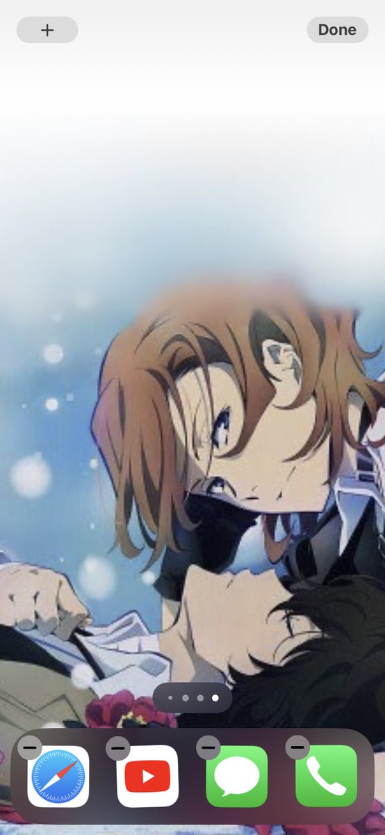 sessha16's tweet photo. …in so many years that I had this phone, and despite my ever changing obsession-phases, my wallpaper and home screen has not changed. Until now…. #soukoku #bsd https://t.co/uwTmBBf6km