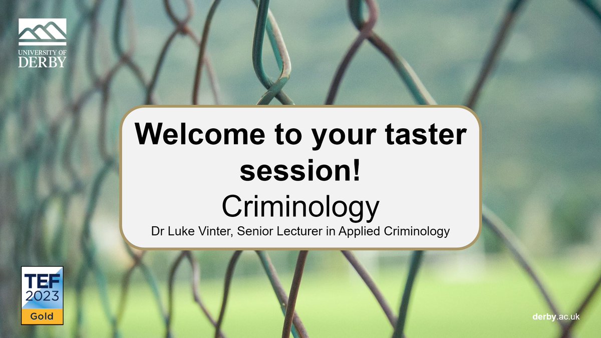 Dr Luke P Vinter (@lpvinter) on Twitter photo Had the opportunity to facilitate a Criminology taster workshop today at <a href="/DerbyUni/">University of Derby</a> with some great Year 12 students from @RedhillAcademy. We did a little workshop centred around the theme of prisons. They were a really articulate and interactive bunch! Had the opportunity to facilitate a Criminology taster workshop today at <a href="/DerbyUni/">University of Derby</a> with some great Year 12 students from @RedhillAcademy. We did a little workshop centred around the theme of prisons. They were a really articulate and interactive bunch!