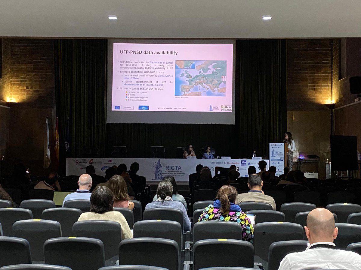 ricta_2024's tweet photo. And some of the final oral presentations of today:

"Ultrafine Particles in Urban Europe" by M. Garcia

"eBC Concentration in Urban Europe" by A. Alastuey
@IDAEA_CSIC

@RI_URBANS

"Biorelevant Soluble Trace Metals in the Atmospheric Aerosols" by I. Belbachir from @IPNA_CSIC https://t.co/lU2QWdw5YZ