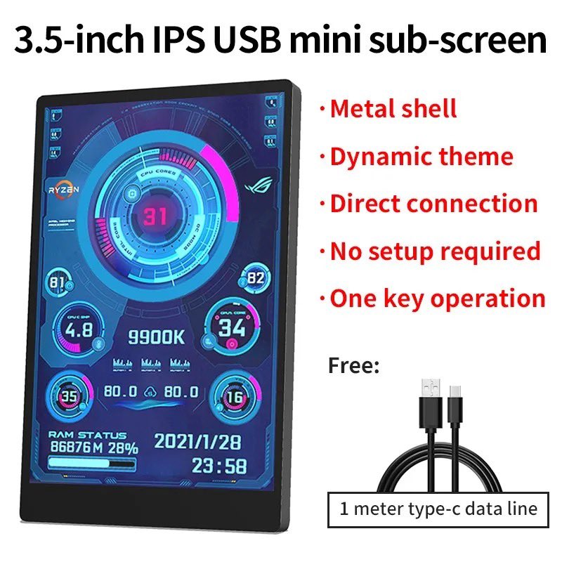 Only__Digitals's tweet image. 🌟 Get this 3.5/5 Inch IPS Type-C Secondary Screen for extra PC monitoring. Only $16.99! Click and buy: s.click.aliexpress.com/e/_Ez8un4F #TechGadgets #MiniDisplay #PCMonitor