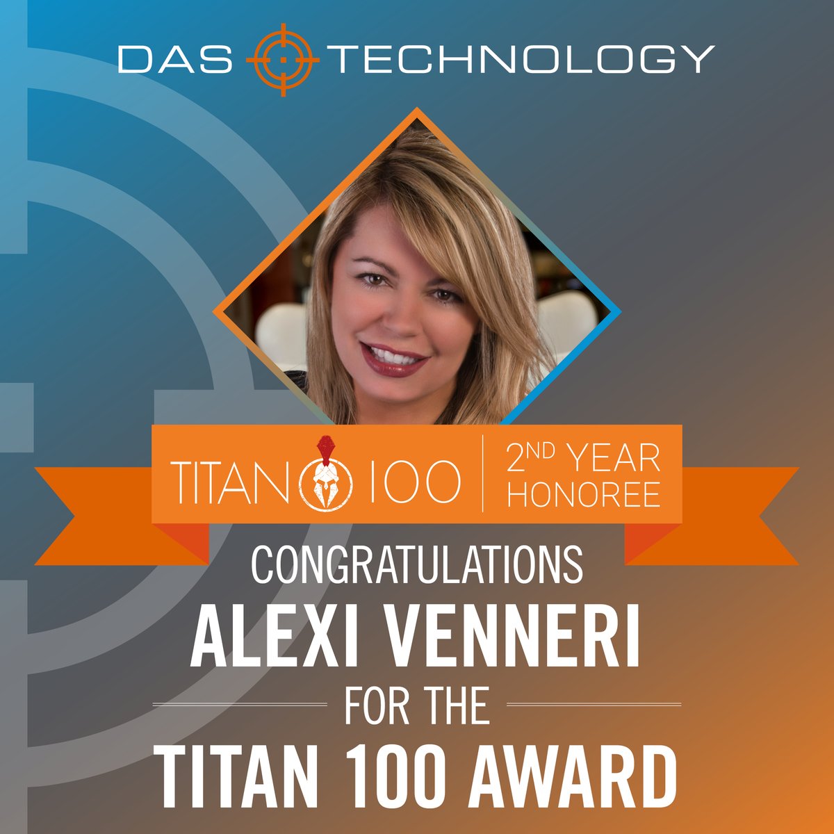 🎉 Congratulations to our CEO and Co-Founder Alexi Venneri for being named a 2024 Titan 100 for the second year in a row!

Learn more about DAS Technology Awards here: digitalairstrike.com/about-the-comp…