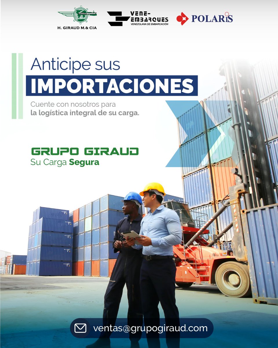 Se viene la temporada alta y con el incremento de los fletes, adelantar las #importaciones no solo resulta útil para que la carga esté lista dentro de los tiempos, sino también para mejorar precios y reducir costes optimizando su logística. 

Contáctenos ventas@grupogiraud.com