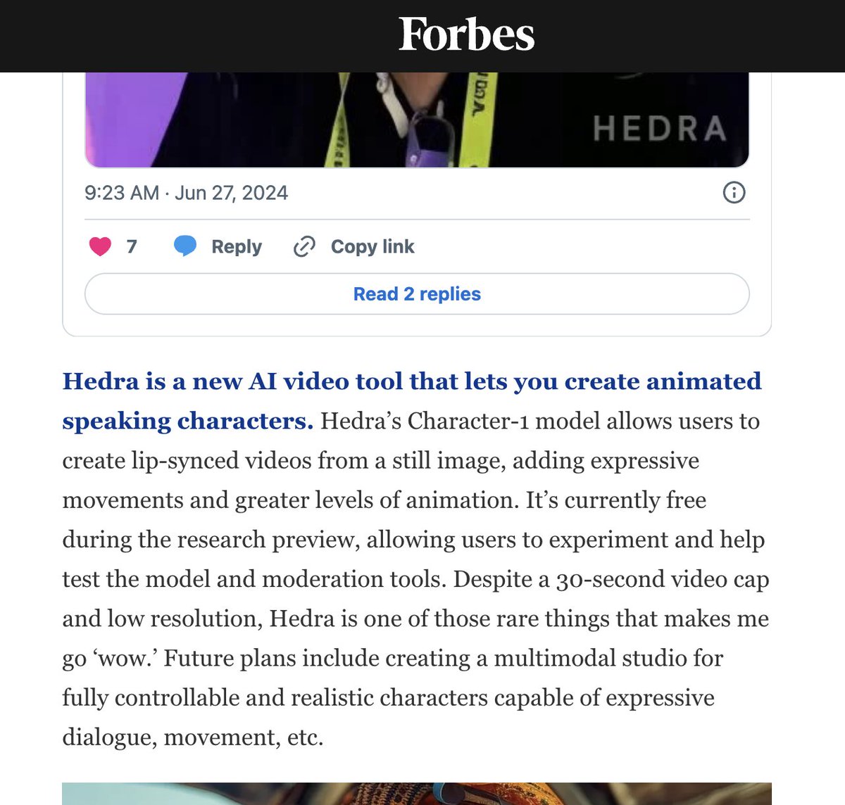 Thank you so much for the coverage <a href="/CharlieFink/">Charlie Fink</a> <a href="/Forbes/">Forbes</a>! We can't wait to show you what's next.