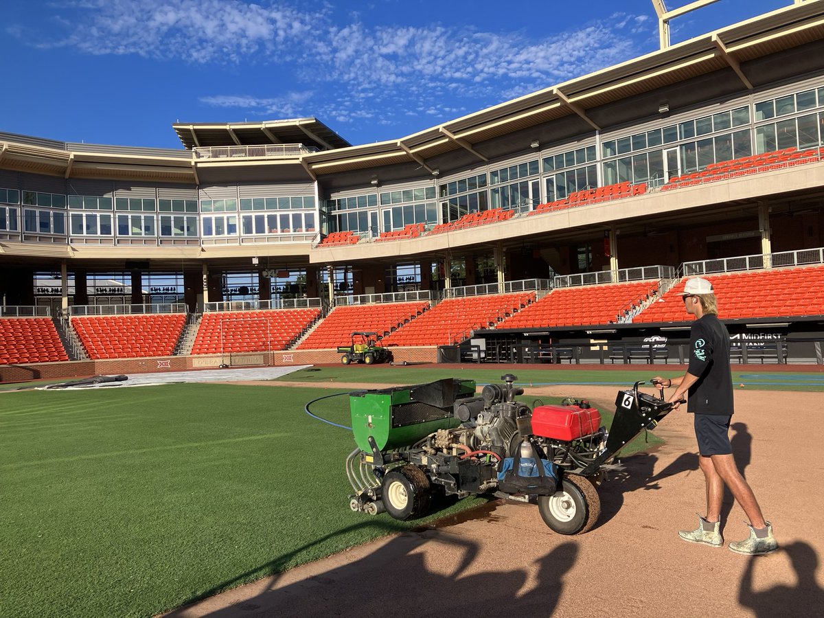 OKState Grounds Crew (@osugrounds_crew) on Twitter photo Wrapped up our annual dryject this afternoon. 30 tons of sand into our profile <a href="/OSUBaseball/">OSU Cowboy Baseball</a> Wrapped up our annual dryject this afternoon. 30 tons of sand into our profile <a href="/OSUBaseball/">OSU Cowboy Baseball</a>