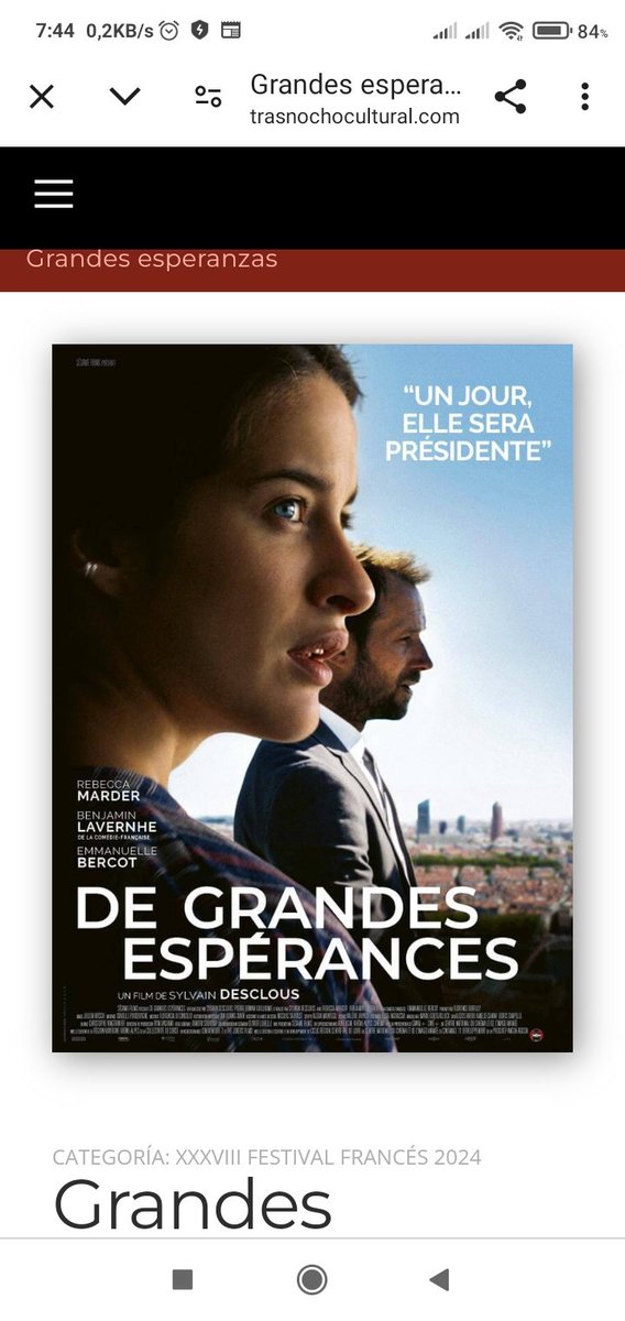Igonzalezv's tweet photo. @LugarCinema Muy buena la acabo de ver en el festival de cine Francés https://t.co/FF7P8qMXZZ