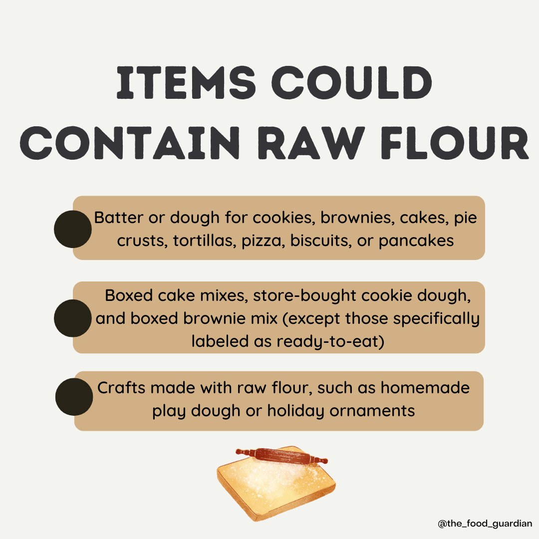 FengsLab1's tweet photo. Did you know raw flour can harbor harmful bacteria? 🌾 It's important to handle it with care! Check out our post for some food safety tips for handling raw flour. 🍰🍪

#foodsafety #rawflour #baking https://t.co/v7Caxi9gKA