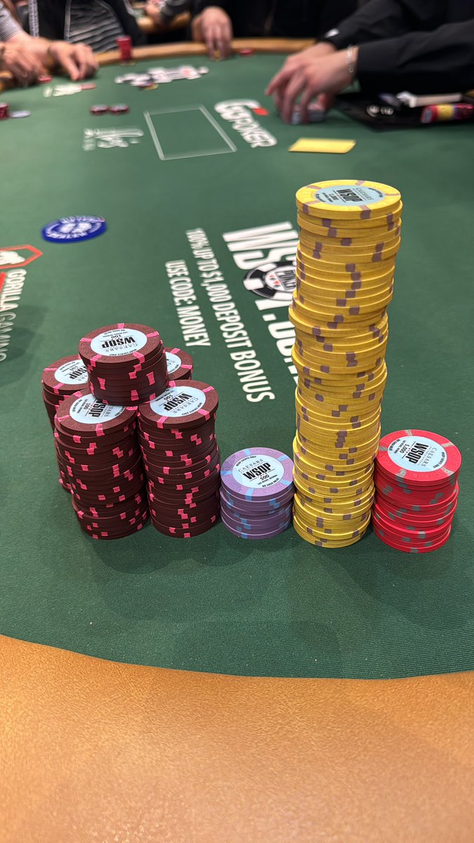 Mucho cash , 2itm más , solo queda que cuadre un deep run para redondear !! Será en este ? Seguro que si , empezamos 2500$ deep stack de WSOP ! Gl gl