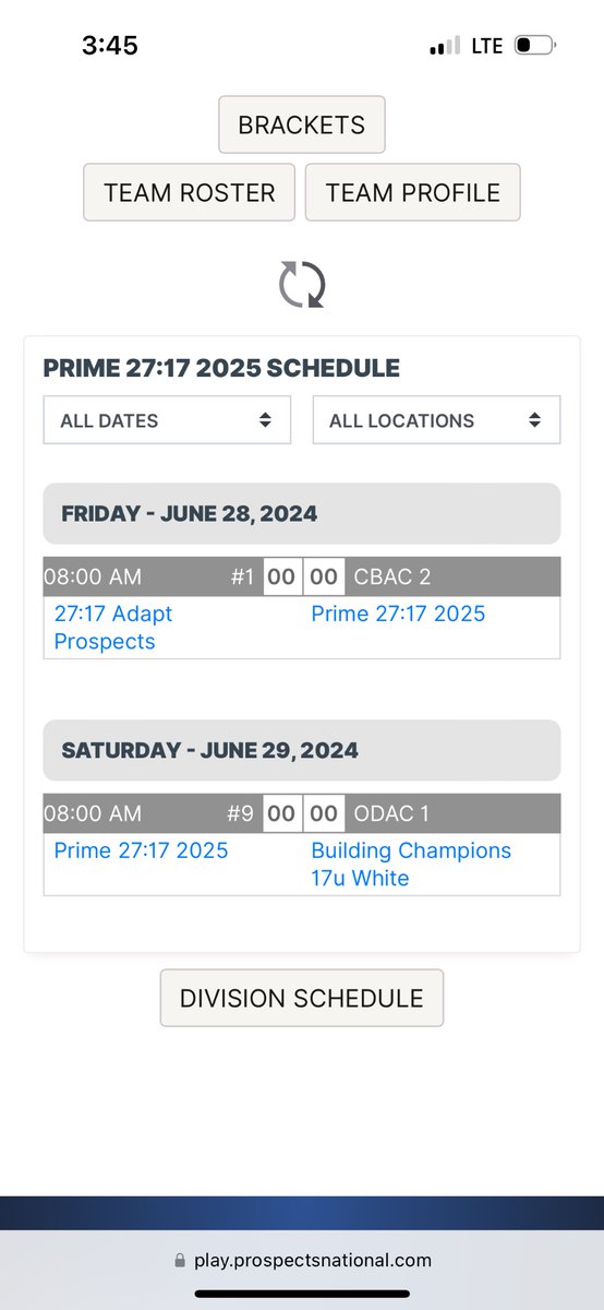 Schedule has changed from 1st post.  Here is the new one! Have some guys that you don’t want to play against you!