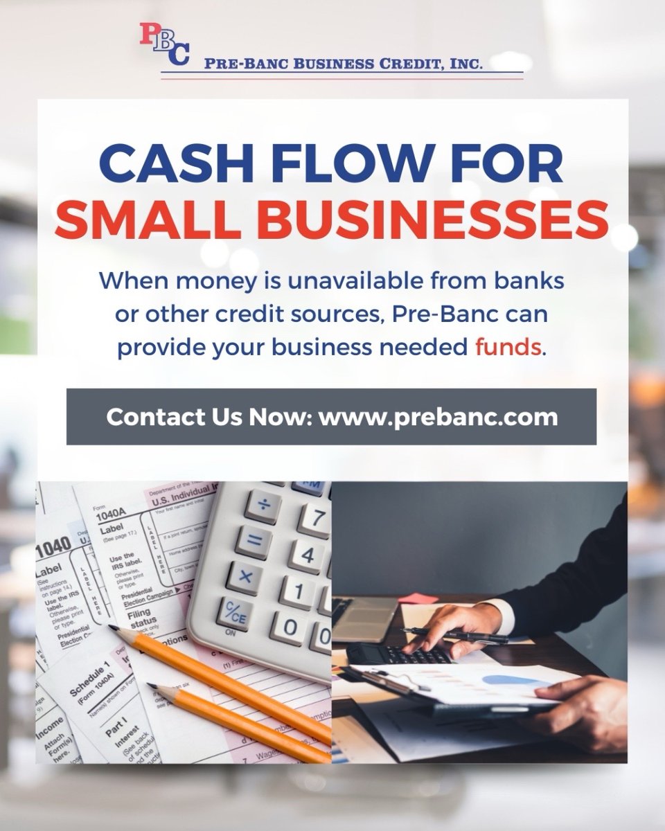 PrebancARloans's tweet image. 🔒 Worried about cash flow? Let Pre-Banc unlock the potential of your business with our account receivables. Say goodbye to financial constraints! #UnlockYourBusiness #CashFlowRelief