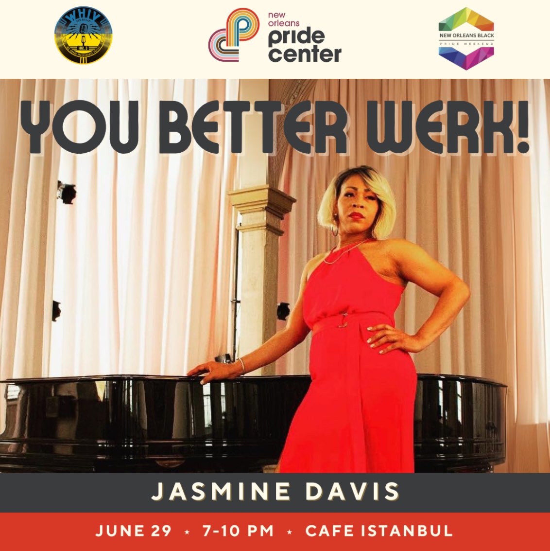 Cafe Istanbul celebration for stonewall and community action. 🎟️🪩Stop by our booth to take our survey and buy your one of a kind explicitly me t-shirt.🌈 All proceeds go towards funding our mission to improve the quality of life for lesbians of color. 🫶🏿🫶🏾🫶🏽 🫶🏼