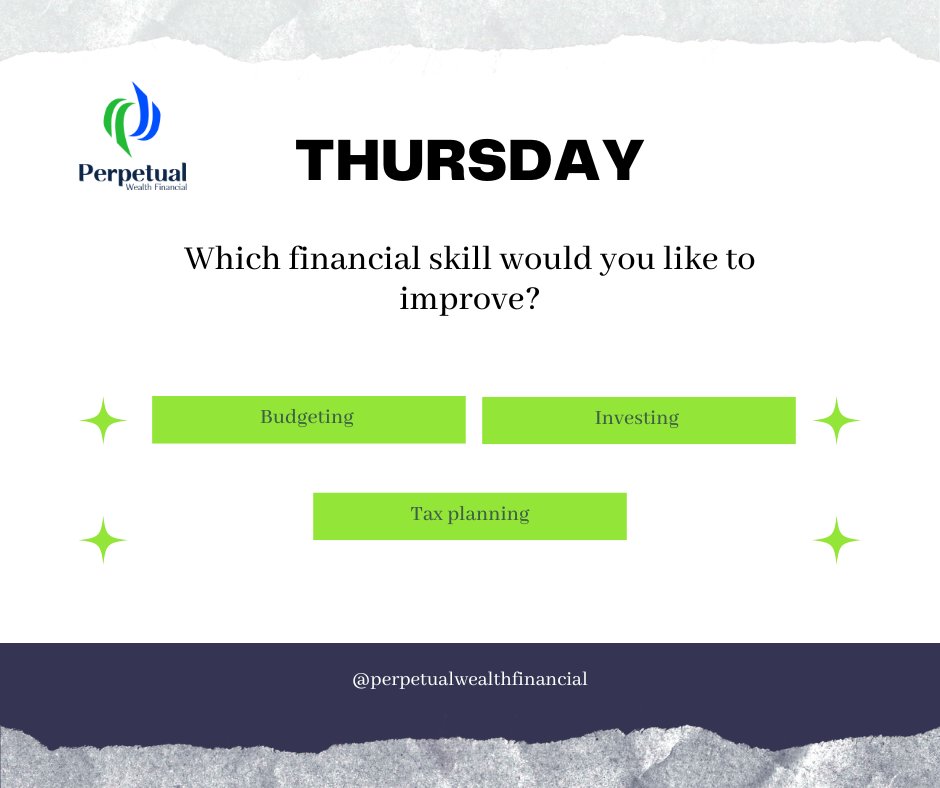 CKlamo's tweet photo. "Which financial skill would you like to improve? a) Budgeting b) Investing c) Tax planning"#FinancialSkills #LearningPoll #SkillDevelopment https://t.co/SnW6iPvhI6