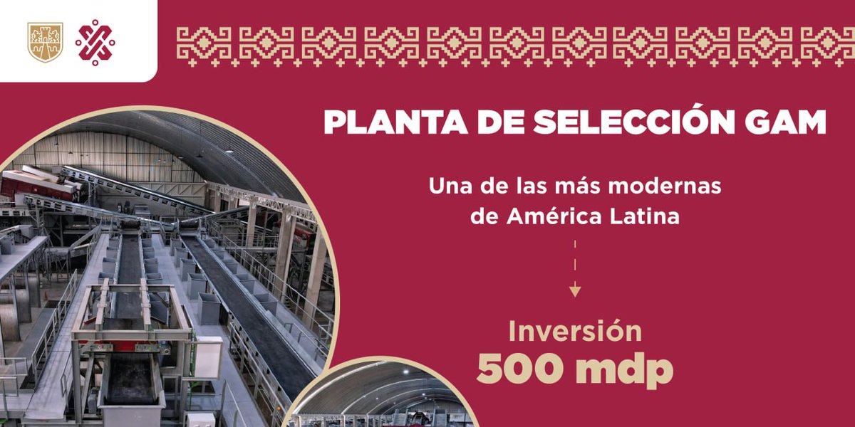 SEDEMA_CDMX's tweet image. Como parte del programa #BasuraCero, a través de @SOBSECDMX se llevó a cabo la construcción de la Planta de Seleción Gustavo A. Madero. 
¡La segunda más grande de América Latina, que tiene la capacidad de recibir y procesar 1200 toneladas diarias! 😱

#MartíBatresInformeAnual