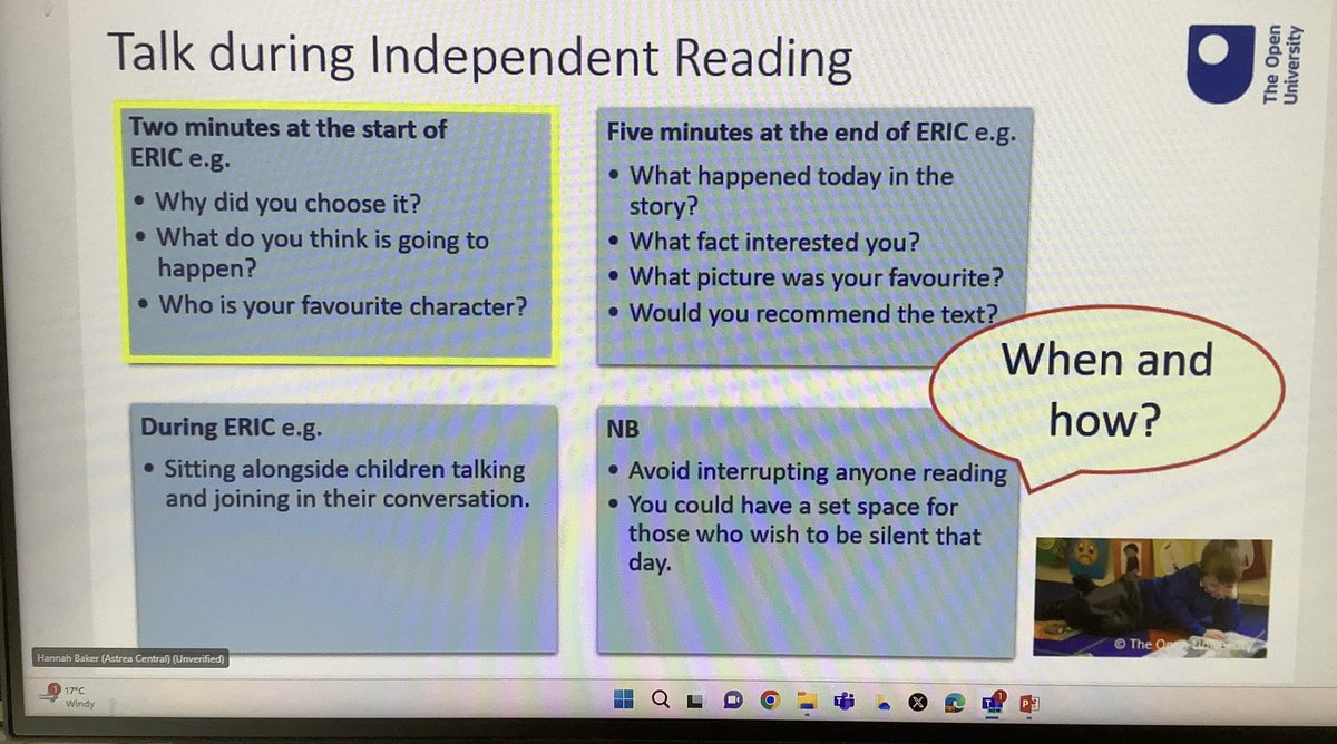 StanleyGrovePri's tweet photo. Another fantastic session with @MrsBaker6 looking at strategies for independent reading and book talk. Reflecting on our role as reading teachers and the impact we can have on children’s reading experiences in school. @JCEnglishHub https://t.co/F04BEUCQOl