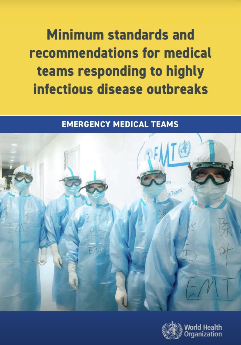 New #resource: Minimum standards and recommendations for medical teams responding to highly infectious disease outbreaks by <a href="/WHO/">World Health Organization (WHO)</a>! #CBRN #EMT iris.who.int/bitstream/hand…
