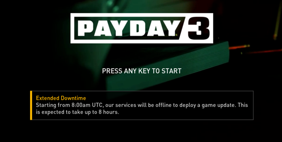 MagnusRnn's tweet photo. @Kizzler1981 @PAYDAYGame Well according to ingame noti it was supposed to be online 45 mins ago.. https://t.co/yMJEI2tvWr