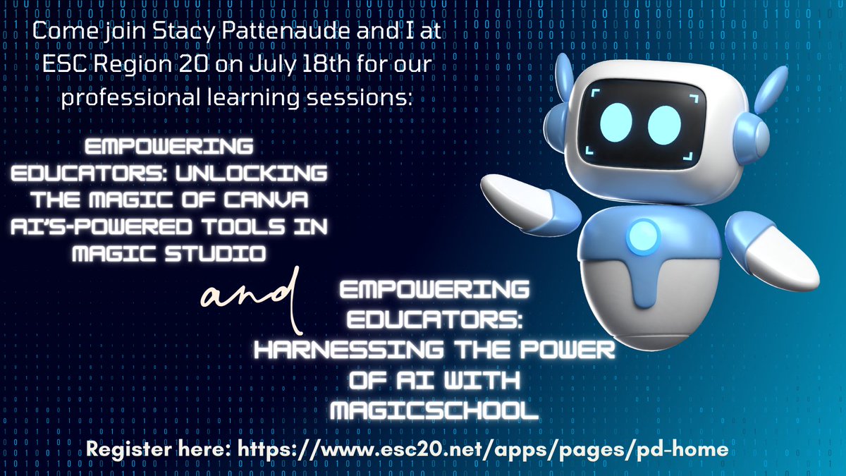 Looking forward to an awesome day <a href="/ESCRegion20/">ESC Region 20</a> with <a href="/smpattenaude/">Stacy Pattenaude</a> <a href="/NISDAcadTech/">NISD Academic Tech</a>