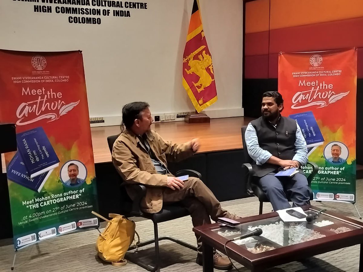 iccr_colombo's tweet photo. This month’s guest for #MeetTheAuthor was Mohan Rana, a UK based Hindi language poet who published 10 poetry collections in Hindi and translated into many languages across world. He presented today ‘The Cartographer’ in Hindi and translated by Lucy Rosenstein, Bernard O’Donoghue. https://t.co/dAsbEcOYvW