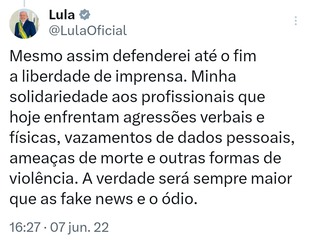 nandx_rejected's tweet photo. @LulaOficial E aquela histórie de solidariedade aos profissionais de imprense que enfrentam agressões verbais? https://t.co/nH1b6MOWJI