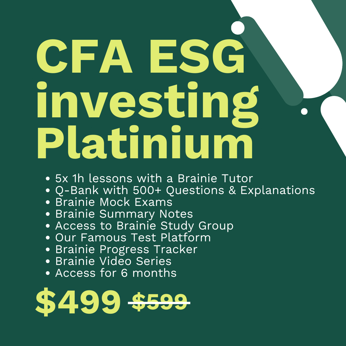 Brainie12's tweet photo. Experience the ultimate CFA ESG Investing preparation with our Platinum Package at $499! Don't miss out on this premium offer!   Visit https://t.co/ahHXO1Axg1 to enroll.   #CFA #ESG #investing #specialoffer #platinumpackage https://t.co/VtfobFvHoo