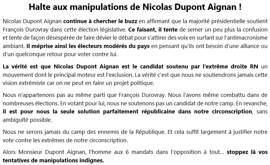 <a href="/dupontaignan/">N. Dupont-Aignan</a> Les membres de Renaissance Circo 8 de l’#Essonne