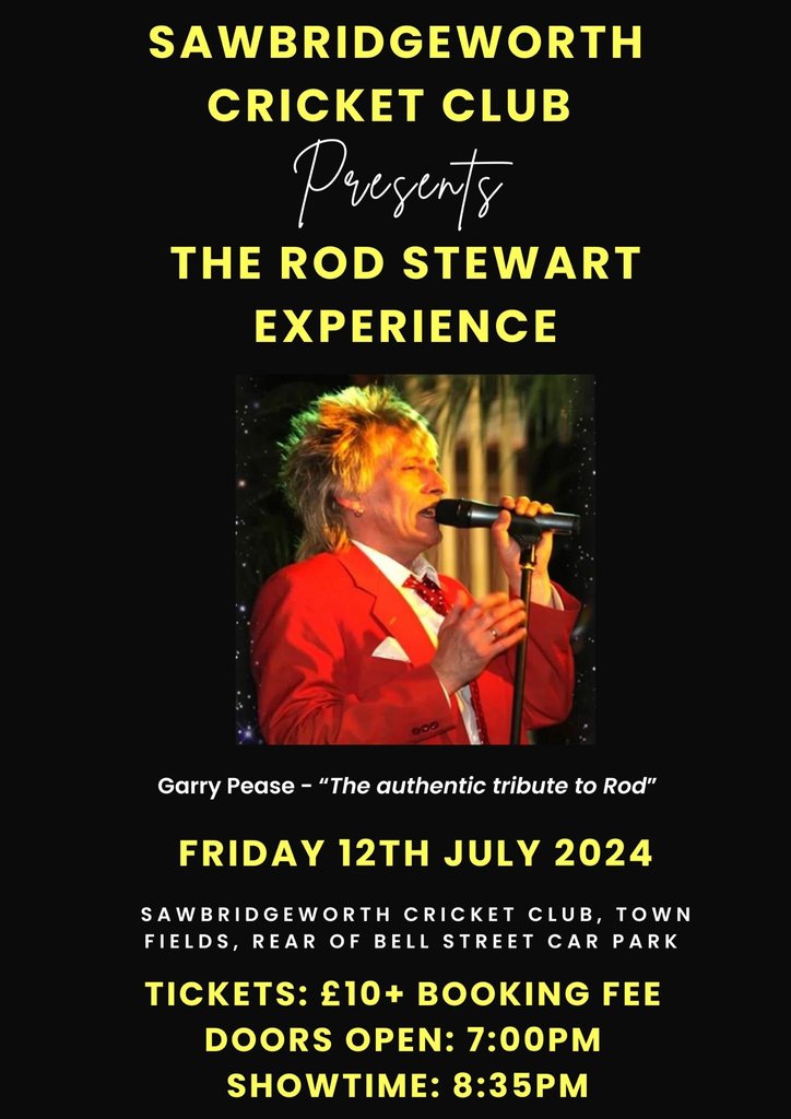Join us for The Rod Stewart Experience on Friday 12th July. Tickets are available through event brite.

eventbrite.co.uk/e/garry-peases…
sawbridgeworthcc.com/calendar/event…