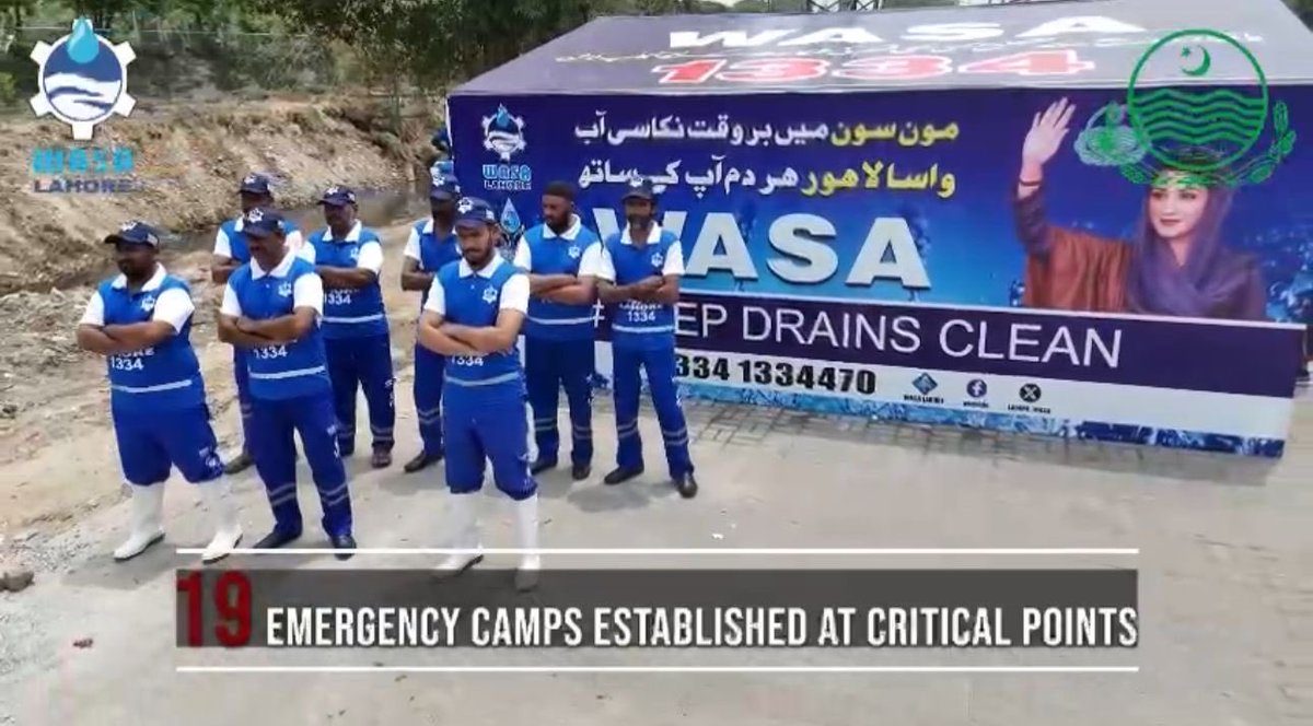 MaryamNSharif's tweet image. WASA has set up a Monsoon Emergency Helpline and relief camps at 19 critical sites across Lahore. I have instructed all district administrations of Punjab to employ all efforts to achieve a high level of preparedness this time, Insha’Allah.