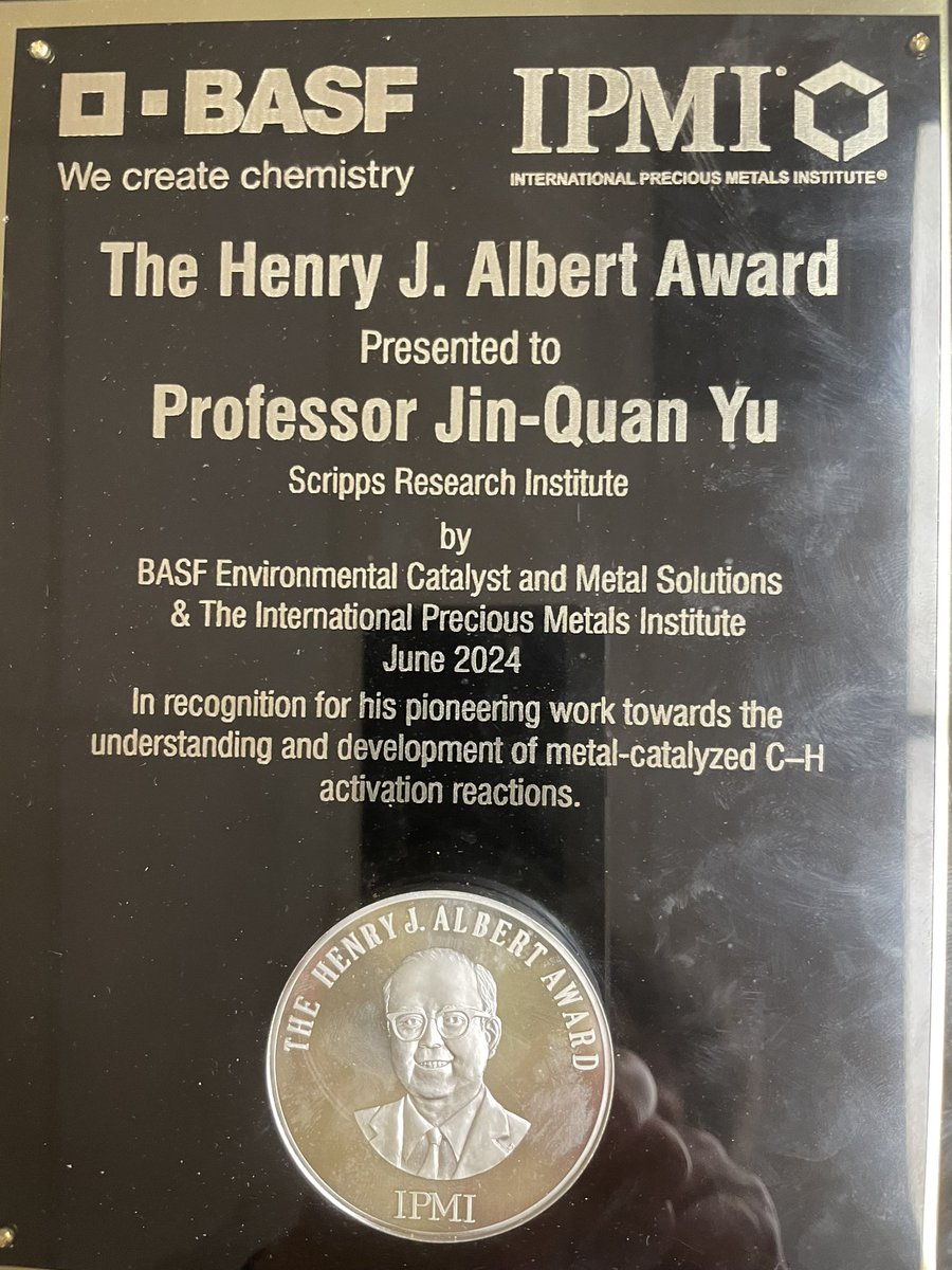 Very special to receive this medallion made of Pd. No chemistry lecture needed, instead I gave a brief dinner speech to this fun metal industry audience: “Pd, my best encounter in life”   The audience bursted into laughters badly.