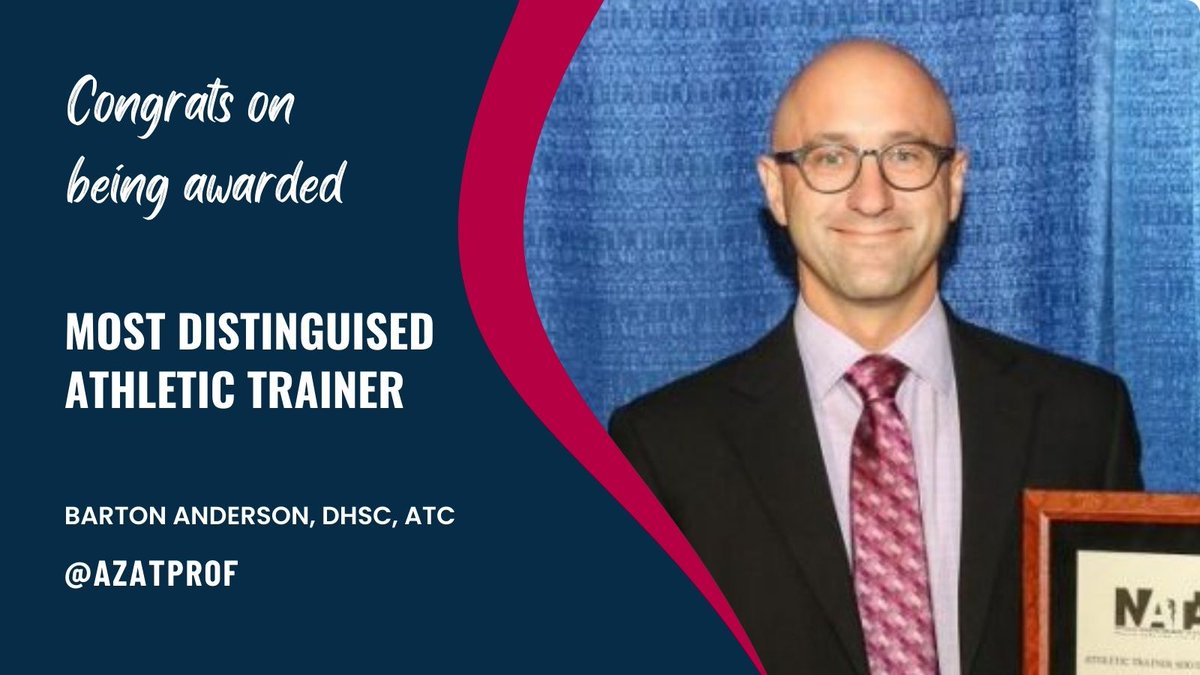 JSportRehab's tweet photo. Be sure to congratulate @AZATProf today for receiving the #MDAT award 🎇
#NATA2024 @ATprograms_ATSU @JSportRehab #EditorialBoard #MostDistinguishedAT #ATSUAT #Service https://t.co/mB8PpoBwRh