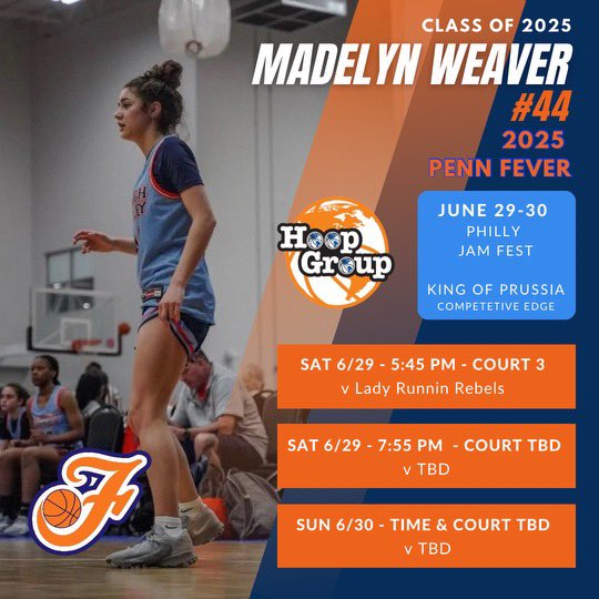 Madelyn Weaver (@mweaver2025) on Twitter photo Excited to play at KOP this weekend with my team! Here’s our schedule <a href="/hgsl_girls/">Hoop Group Girls</a> <a href="/FeverForceAAU/">Fever & Force AAU</a> Excited to play at KOP this weekend with my team! Here’s our schedule <a href="/hgsl_girls/">Hoop Group Girls</a> <a href="/FeverForceAAU/">Fever & Force AAU</a>