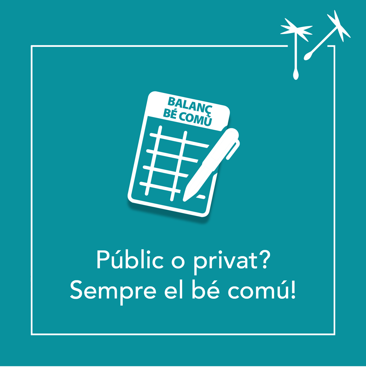 El mercat ha d’estar al servei del bé comú per satisfer de manera justa les necessitats de les persones.

Aquesta és la darrera idea de la campanya 💡#10idees que posaran en dubte la teva manera de viure!

Entra i fes un cop d'ull a totes les reflexions👇
ebcgirona.cat/10-idees