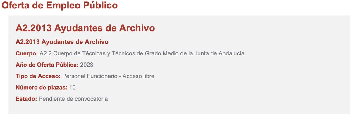 EpsilonGestDoc's tweet photo. Ha salido la #OEP2023 de la Junta de Andalucía y las plazas para Archivos:
- Facultativo de Archivos: 20 plazas
- Ayudantes de Archivos: 10 plazas

#archivos #oep2023 #juntadeandalucia https://t.co/Ske37ECLcB