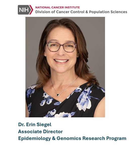 NCI Cancer Control (@ncicancerctrl) on Twitter photo The <a href="/theNCI/">National Cancer Institute</a> Division of Cancer Control & Population Sciences welcomes Dr. Erin Siegel as the new Associate Director of our Epidemiology & Genomics Research Program! Learn more about Dr. Siegel here: epi.grants.cancer.gov/staff/siegel.h… The <a href="/theNCI/">National Cancer Institute</a> Division of Cancer Control & Population Sciences welcomes Dr. Erin Siegel as the new Associate Director of our Epidemiology & Genomics Research Program! Learn more about Dr. Siegel here: epi.grants.cancer.gov/staff/siegel.h…