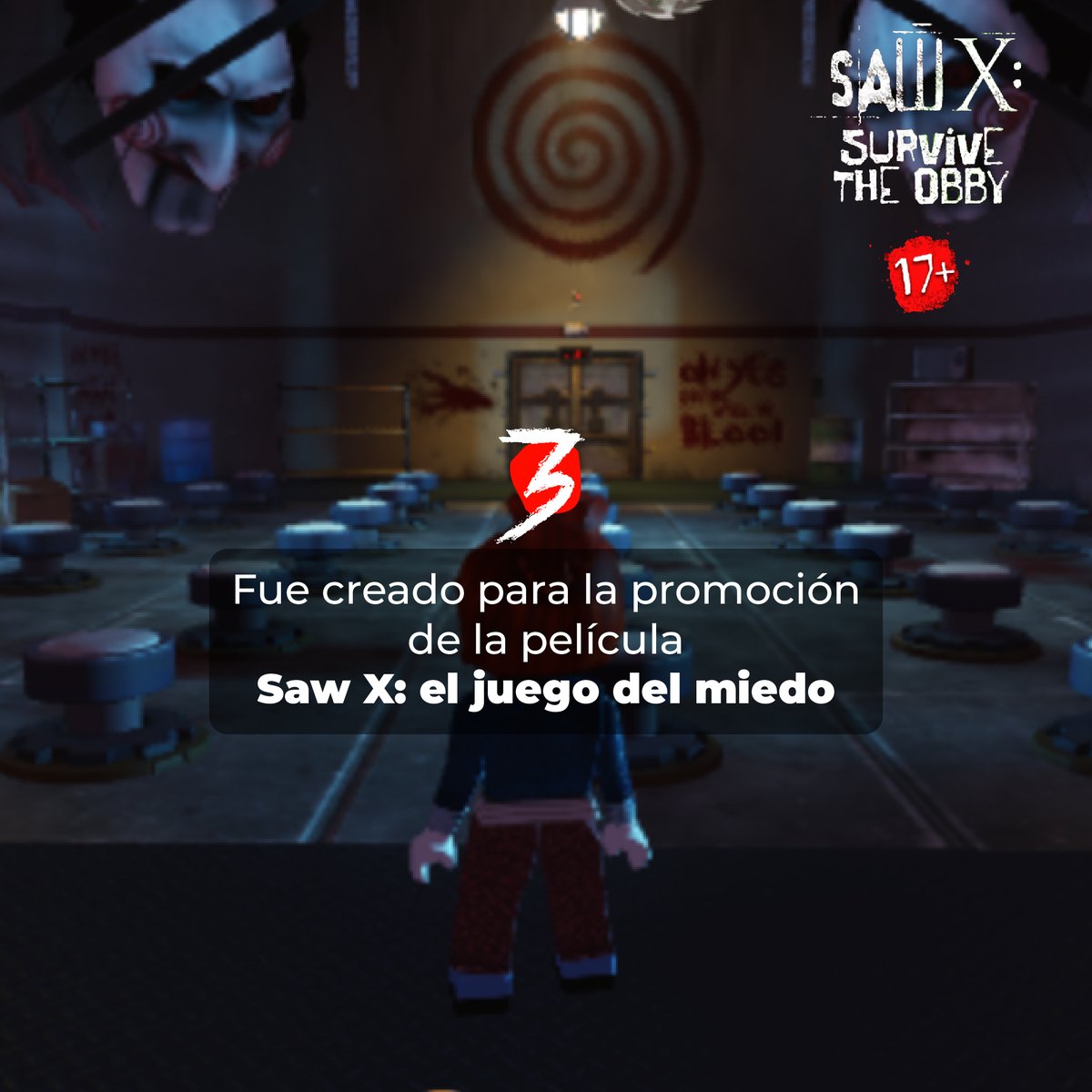 karaokulta's tweet image. Datos Curiosos sobre Saw X: Survive the Obby, La Experiencia de Roblox
Aunque ya no está disponible, un evento que marcó a la comunidad de jugadores y sigue resonando entre los fans de la franquicia de terror.
#SawX #VideoGameDevs #DatosCuriosos