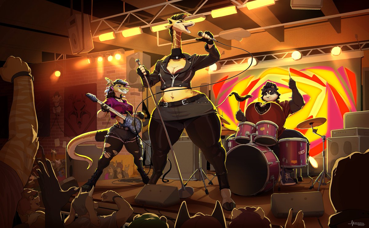 MainLineMojo's tweet photo. Illustration Commission for @IntegGrot

Kim, Rylie, and Haley  
Rocking Out Punk Style https://t.co/YFwpIsssuS